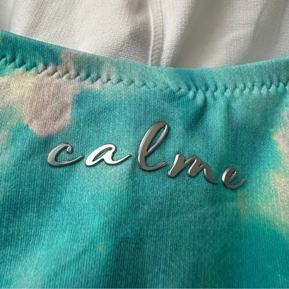 JOHNNY WAS Calme Turquoise Tie Dye One Piece Tank Swimsuit Size Medium NWT - Picture 4 of 8